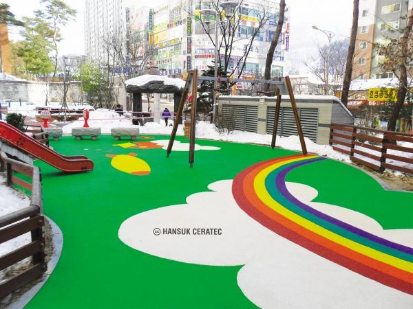 남양주 한라아파트 탄성포장 스톤카펫 Color Stone (멘트·규사·세라믹) 포장 시공 사진 3/8