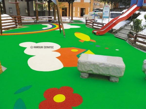남양주 한라아파트 탄성포장 스톤카펫 Color Stone (멘트·규사·세라믹) 포장 시공 사진 4/8