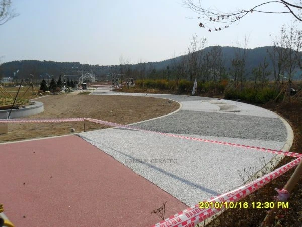 포스코하수종말처리장내해미석심기,칼라스톤포장 스톤카펫 Natural Stone (콩자갈수지) 포장 시공 사진 4/4