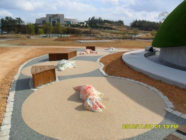 해남공룡박물관칼라스톤(콩자갈)포장 스톤카펫 Natural Stone (콩자갈수지) 포장 시공 사진 3/12