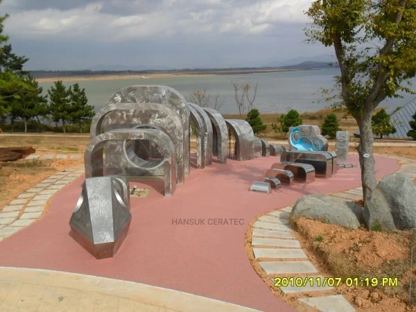 해남공룡박물관칼라스톤(콩자갈)포장 스톤카펫 Natural Stone (콩자갈수지) 포장 시공 사진 4/12
