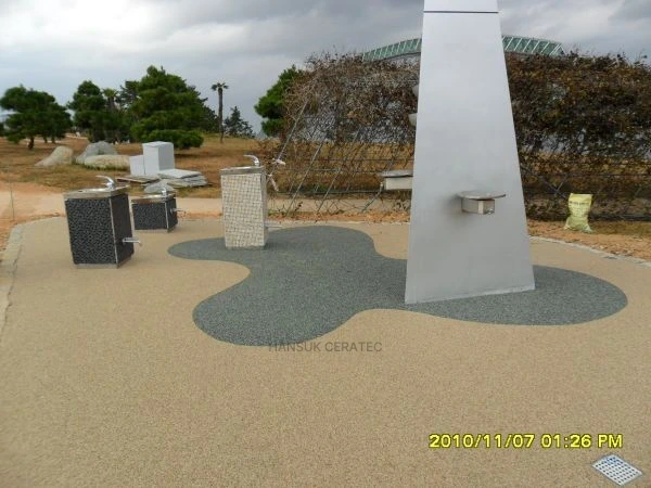 해남공룡박물관칼라스톤(콩자갈)포장 스톤카펫 Natural Stone (콩자갈수지) 포장 시공 사진 6/12