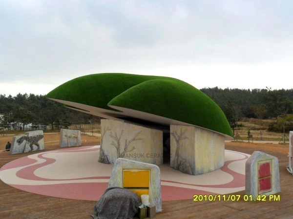 해남공룡박물관칼라스톤(콩자갈)포장 스톤카펫 Natural Stone (콩자갈수지) 포장 시공 사진 10/12