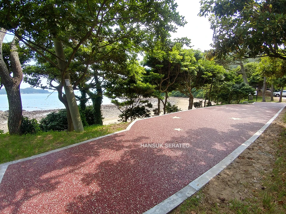 해남 땅끝마을 현장 스톤카펫 Natural Stone (콩자갈수지) 포장 시공 사진 2/6