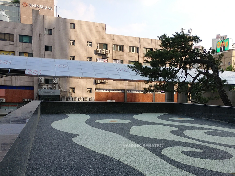 반포 롯데아파트 스톤카펫 Natural Stone (콩자갈수지) 포장 시공 사진 3/4