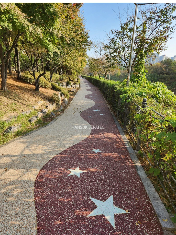 고양 성사천 산책로 정비공사 스톤카펫 Natural Stone (콩자갈수지) 포장 시공 사진 16/25