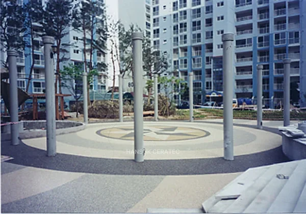 유성 계룡건설 새미래APT내 포장공사 스톤카펫 Natural Stone (콩자갈수지) 포장 시공 사진 2/2